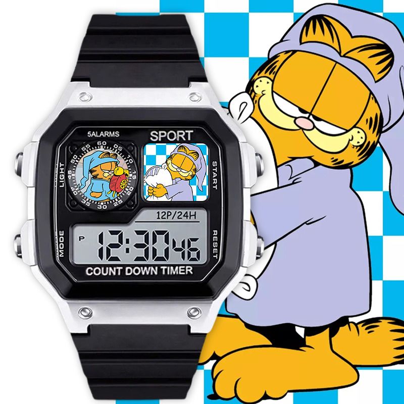 Anime Merchandise For Girls - Relógio eletrônico fofo do Garfield para